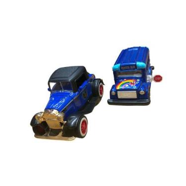 Imagem de 2 Carrinhos miniatura azul  - KINTOY