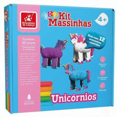 Imagem de Kit de Massinha Unicórnios - Brincadeira de Criança 48 Peças