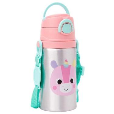 Imagem de Garrafinha de Alumínio Buba Zoo Infantil 450ml com Canudo Trava de Seg