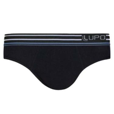 Imagem de Cueca lupo masculina slip listras algodao 00412-001, Preto, GG