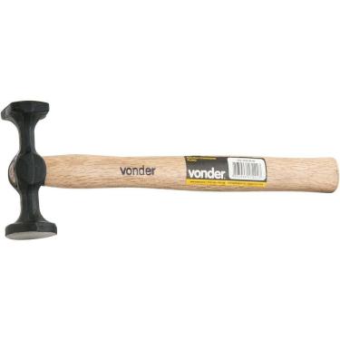 Imagem de Martelo Chapeador Plano 38mm Aço Forjado Cabo de Madeira 280mm Acabamento Pintado Vonder