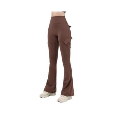 Imagem de Leggings De Yoga Femininas De Alta Elasticidade Com Bolsos, Compressão