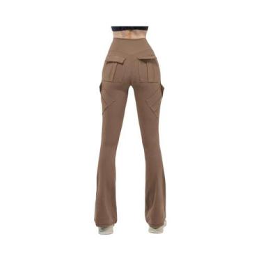 Imagem de Leggings De Yoga Femininas De Alta Elasticidade Com Bolsos, Compressão