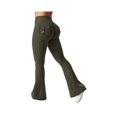 Imagem de Leggings De Yoga Femininas De Alta Elasticidade Com Bolsos, Compressão
