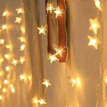 Imagem de Luzes De Cordão LED Em Forma De Estrela Com Bateria, 10, 20, 30, 40 Lu