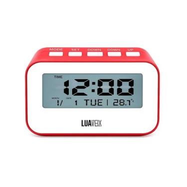 Imagem de Relógio Digital LED c/ Despertador Luatek Vermelho