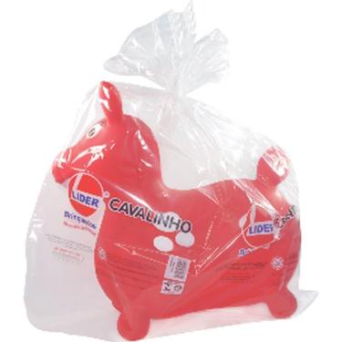 Imagem de Cavalinho Infantil de Vinil Inflável Estimula Equilíbrio e Coordenação Motora Vermelho Líder Brinquedos