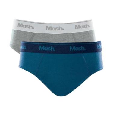 Imagem de Kit com 2 Cuecas infantil para meninos em algodão slip Mash, P, Cinza