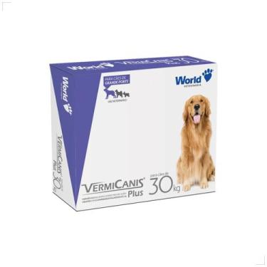 Imagem de Vermífugo VermiCanis Plus 2,4g 2 Comprimidos Carne Cães 30kg Medida:30