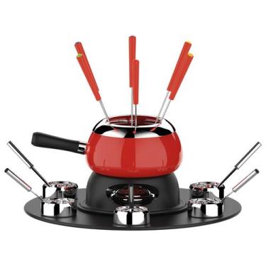 Imagem de Conjunto Fondue Base Giratória 23 Peças Vermelho HH7879A-VM Euro Home