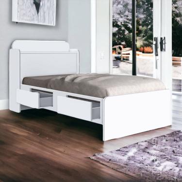 Imagem de Cama Tamires Baú Branco