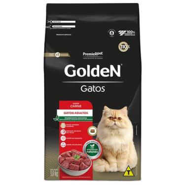 Imagem de Ração Seca Golden Gatos Adultos Carne 3Kg