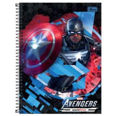 Imagem de Caderno universitário capa dura 1x1 80 folhas Os Vingadores Game - Til