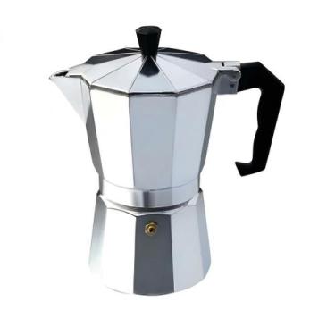 Imagem de Cafeteira Italiana 6 Xícaras Expresso Grande Luxo Prata Alumínio Manua