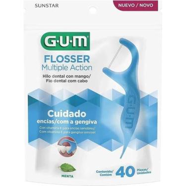 Imagem de Gum Flosser Fio Dental Com Haste Multiple Action 40 Unidades