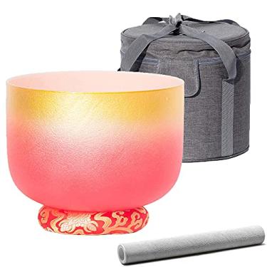 Imagem de Conjunto de tigelas Crystal Singing Bowl – Luang Gold Series, 7 notas C/D/E/F/G/A/B Chakra Som de Percussão com Bolsa de transporte, Almofada de Brocado de Seda, Bastão de Pele de Ovelha, Presente para Yoga Meditation Zen