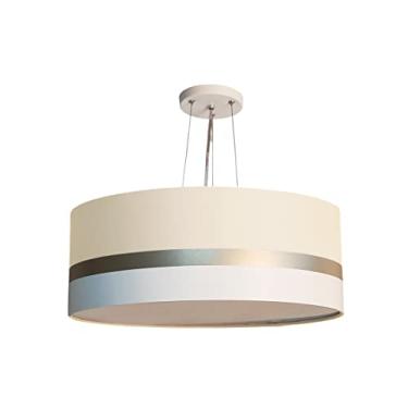 Imagem de Lustre Pendente Faixas Bronze Cúpula 40x15 Cor: Cru