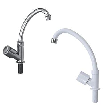 Imagem de Torneira Gourmet Articulada Pia Cozinha Bar Quiosque Para Mesa Bancada com 1/4 Volta (Branco)