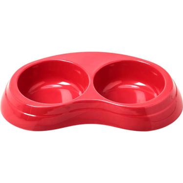 Imagem de Comedouro Duplo Chalesco Melamina Rosa para Cães - Tam. P