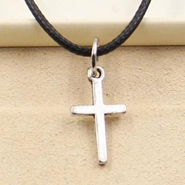 Imagem de EDCRFV Colar Cruz Pingente Feminino Melhores Amigos Couro Presente de Amizade