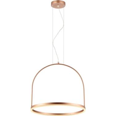Imagem de Pendente Grande Redondo em Alumínio e Led Cage Avant Cobre