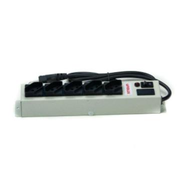 Imagem de Filtro De Linha Bivolt 05 Tomadas Gabinete Em Metal Branco