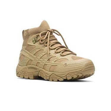 Imagem de Merrell Bota masculina Moab Velocity Tactical Mid Round Toe impermeável, respirável, resistente a óleo e antiderrapante, militar, Coiote escuro, 42