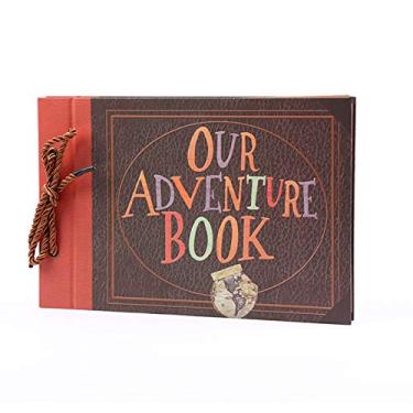 Imagem de Kiboule 40 folhas nosso livro de aventura DIY álbum de fotos vintage 29x19cm/11.4x7.5in para aniversário de família casamento crescimento de bebê viajando