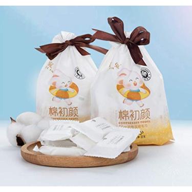 Imagem de Toalha comprimida BHSKJSZ, lenço comprimido supermacio, durável, toalhas reutilizáveis para viagens, acampamento, casa, banheiro, beleza, salão de beleza, ao ar livre, basta adicionar água, estilo mais espesso (pacote com 20)