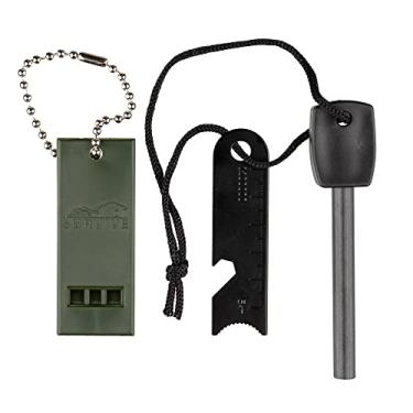 Imagem de Haste de ferro à prova d'água com apito - Ideal para mochilas, sobrevivência no deserto e outras atividades externas (pesca e caça)