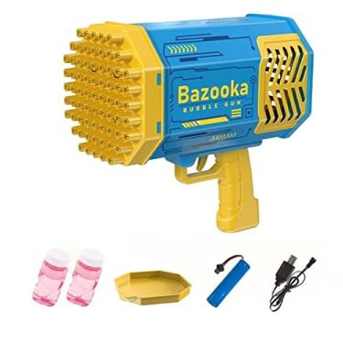 Imagem de KBREE Metralhadora Bolha de 69 furos com luzes, lançador de bolhas de bazuca atualizado para casamento, verão, atividades internas e externas, para adultos, meninos e meninas (roxo)