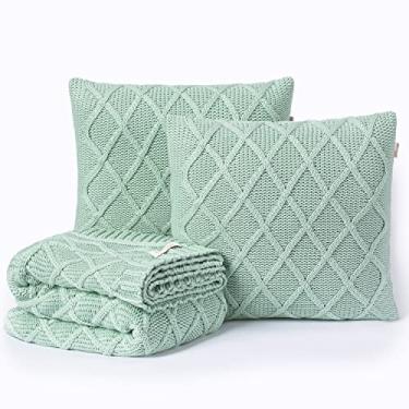 Imagem de Kit Peseira Manta Sofa Cama King 260x60cm + 2 Capas de Almofada Tricot Paris