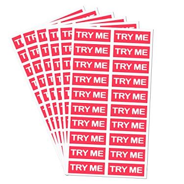 Imagem de Adesivos Try Me, etiqueta de amostra para cosméticos, adesivos de amostra rosa, 3,5 x 0,5 polegadas, 500 peças por pacote
