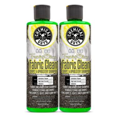 Imagem de Chemical Guys CWS2031602 Espuma de tecido cítrico limpo tapete e estofados Shampoo e eliminador de odores, seguro para carros, caminhões, SUVs, jipes, motocicletas, trailers e mais, 473 g, 2 pacotes
