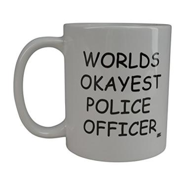 Imagem de Caneca de café Rogue River Funny Wolds Okayest Police Officer Novelty Cup Ótima ideia de presente para carinho de escritório Elefante branco Presente Humor Policial Policial Policial Policial Policial (Policial)