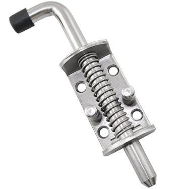 Imagem de BLLNDX Trava de trava de pino de mola 1/2 polegada 304 parafuso de mola de aço inoxidável trava de mola para porta de celeiro de portão de reboque