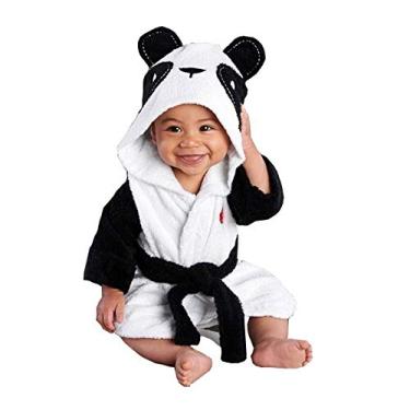 Imagem de Pijama infantil com capuz para meninos e meninas roupão de banho animais roupas de bebê roupas e conjunto de bebê luvas, Preto, 2-3 Anos