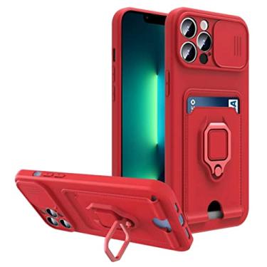 Imagem de Suporte de anel de cartão de carteira de câmera deslizante para Samsung Galaxy A20 A30 A51 A71 A21S A12 A32 A22 A42 A31 A02S A52 A72, vermelho, para Samsung F12
