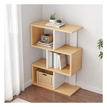 Imagem de KIZQYN Estante de livros moderna com 3 prateleiras abertas estante de madeira para escritório, banheiro, cozinha, estante de sala de estar (tamanho: 3 níveis)