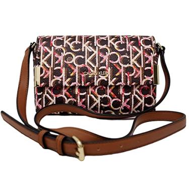 Imagem de Calvin Klein Bolsa tiracolo com aba exclusiva do item chave, Multi marrom/cáqui/carmelo, One Size