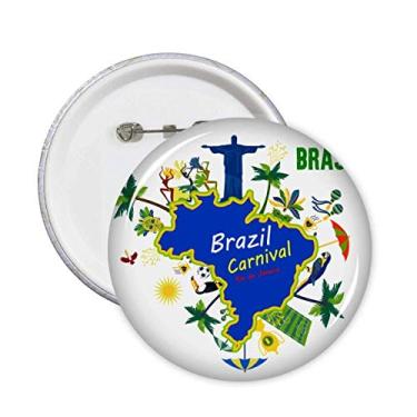 Imagem de Mount Corcovado Mapas do Brasil Brasil, Carnaval, alfinetes, emblema, botão, decoração, acessório, 5 peças
