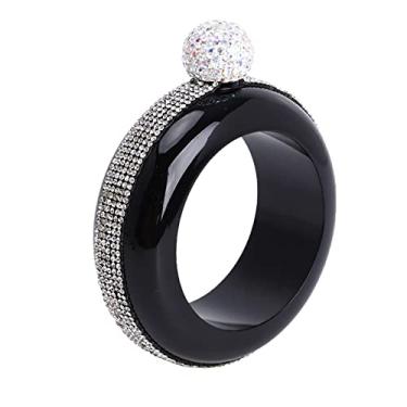 Imagem de Pulseira portátil de aço inoxidável suave de 100 ml para armazenar uísque e álcool, preta, 100 ml