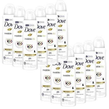 Imagem de Kit 12 Desodorantes Dove Antitranspirante Aerossol Invisible Dry 150ml