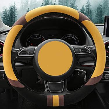 Imagem de Lyqfff Capa de volante de carro universal fofa 38 cm couro protetor de volante de carro estilo de carro
