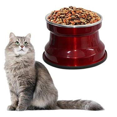 Imagem de Comedouro Alto para Gatos em Alumínio Vermelho Verniz