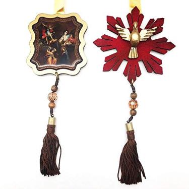 Imagem de Escapulário de Porta Duplo com fita Espírito Santo e Arcanjos