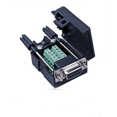 Imagem de Adaptador DB9 D-SUB RS232 com 9 pinos de sinais, cobertura de plástico de breakout terminal, 2 fileiras, Female+screw, Black