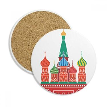 Imagem de Cathedral Buiding Moscow Church Porta-copos Caneca de mesa Pedra absorvente de proteção de mesa