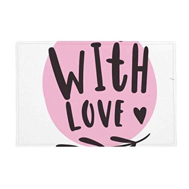 Imagem de DIYthinker with You Heart Tapete estilo citação rosa antiderrapante para banheiro porta de cozinha 40,64 x 60,96 cm