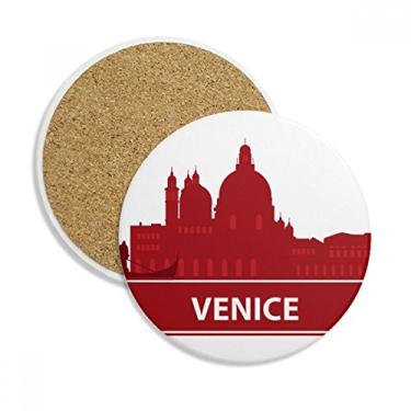 Imagem de Caneca de porta-copos com estampa de marco vermelho Venice Italy